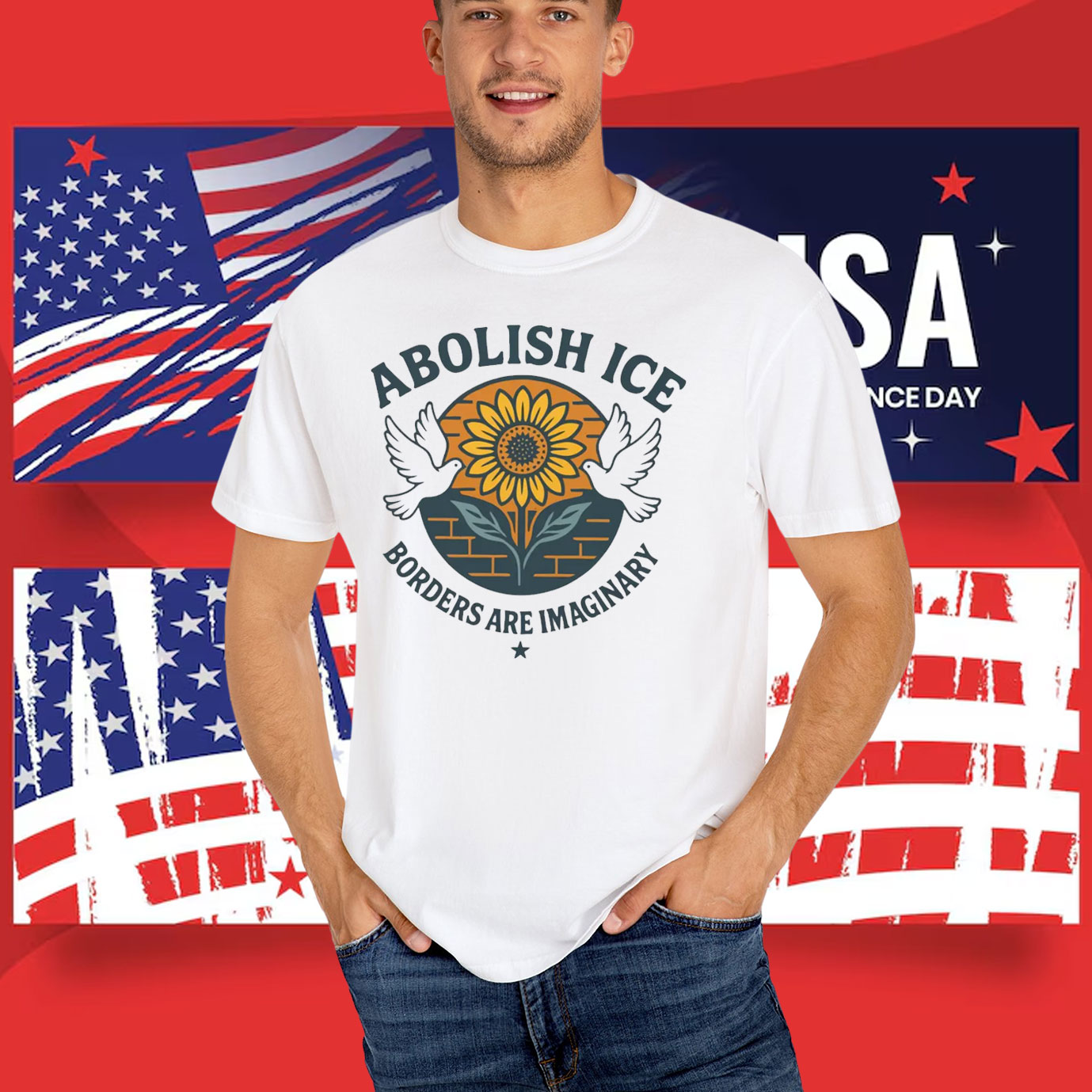 Abolish ICE Borders Are Imaginary T-Shirt