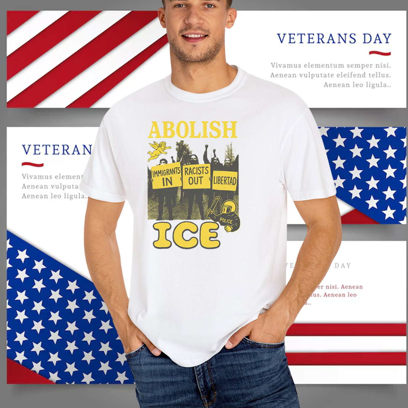Abolish ICE Immigrants In Racists Libertad T-Shirt