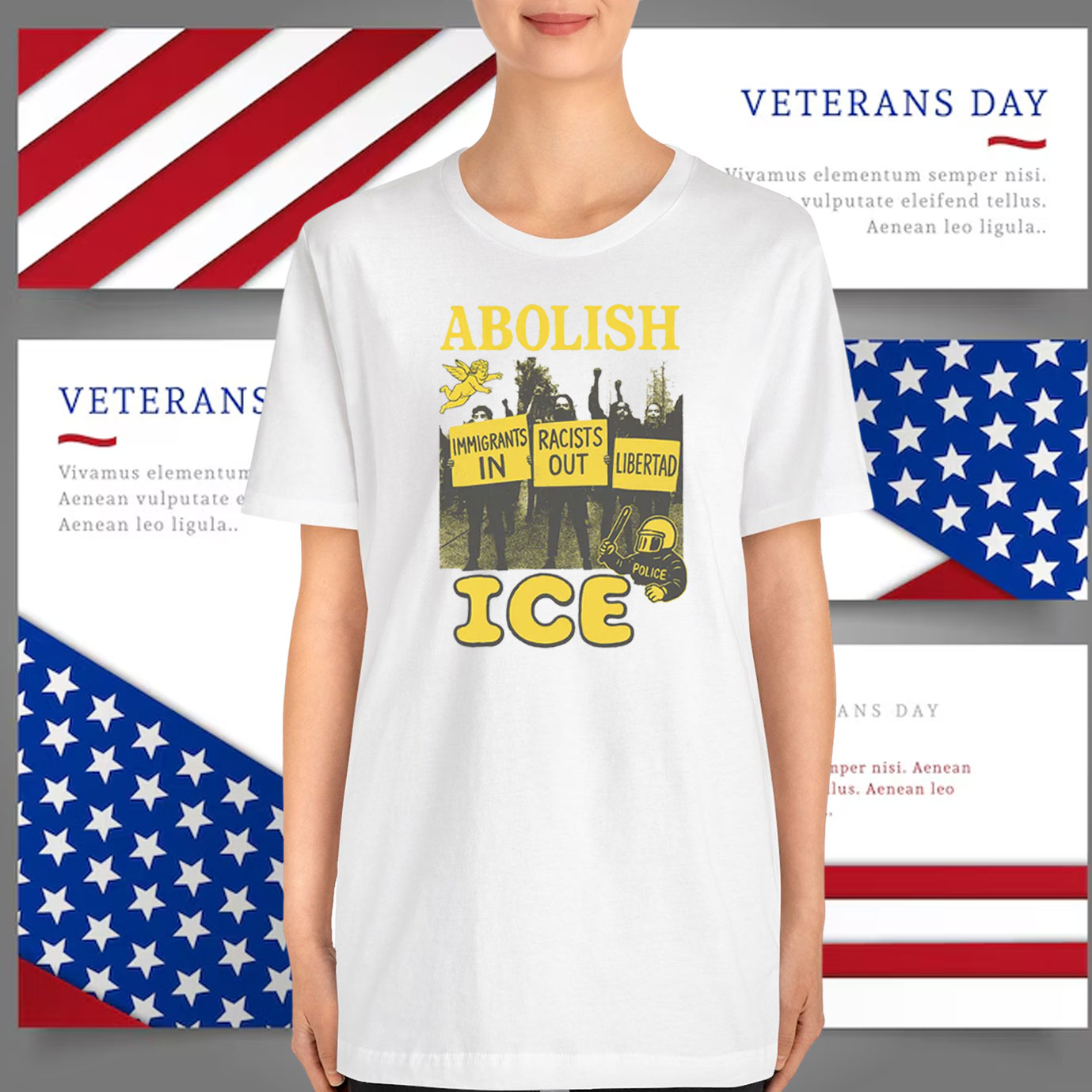 Abolish ICE Immigrants In Racists Libertad T-Shirt