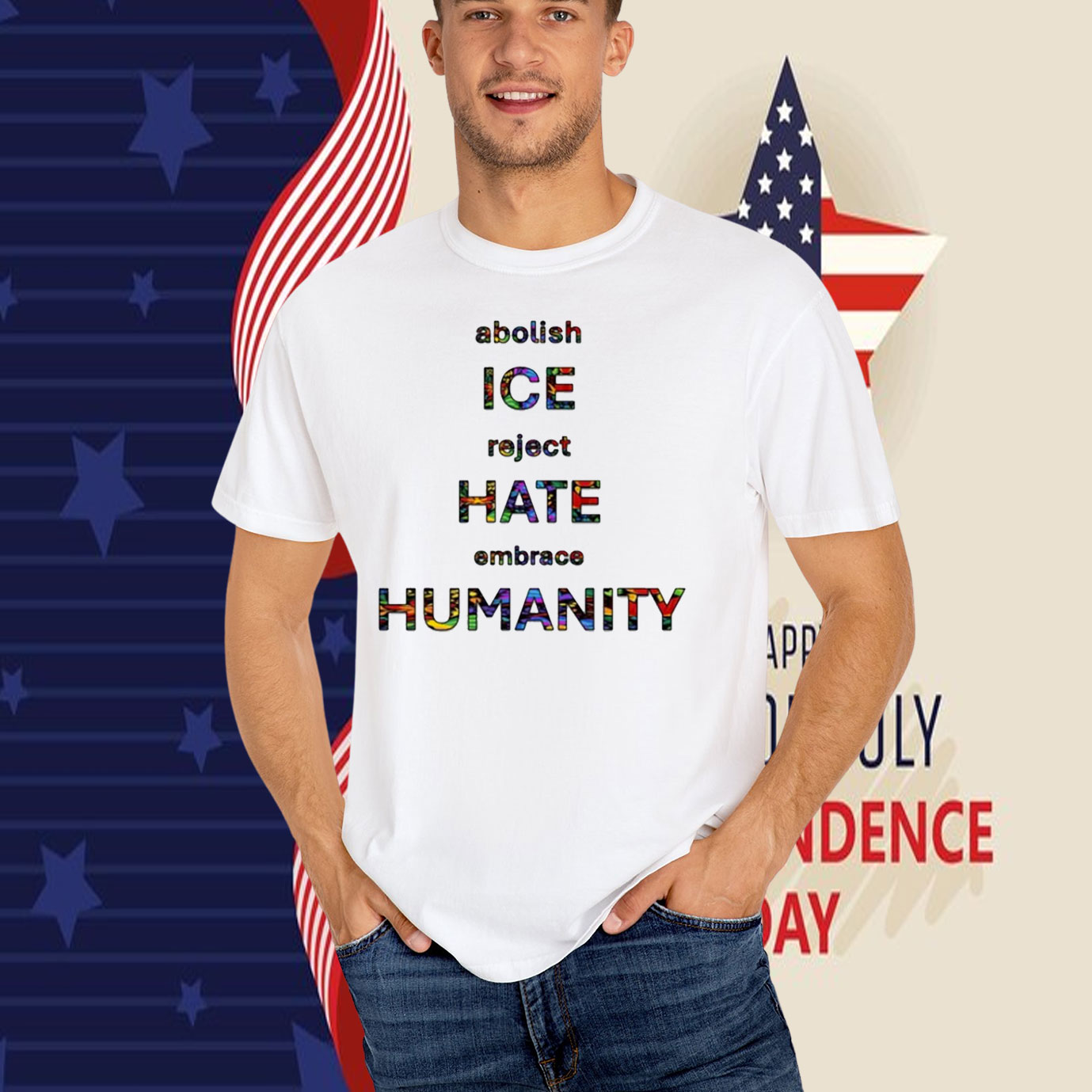 Abolish ICE Reject Hate Embrace Humanity T-Shirt