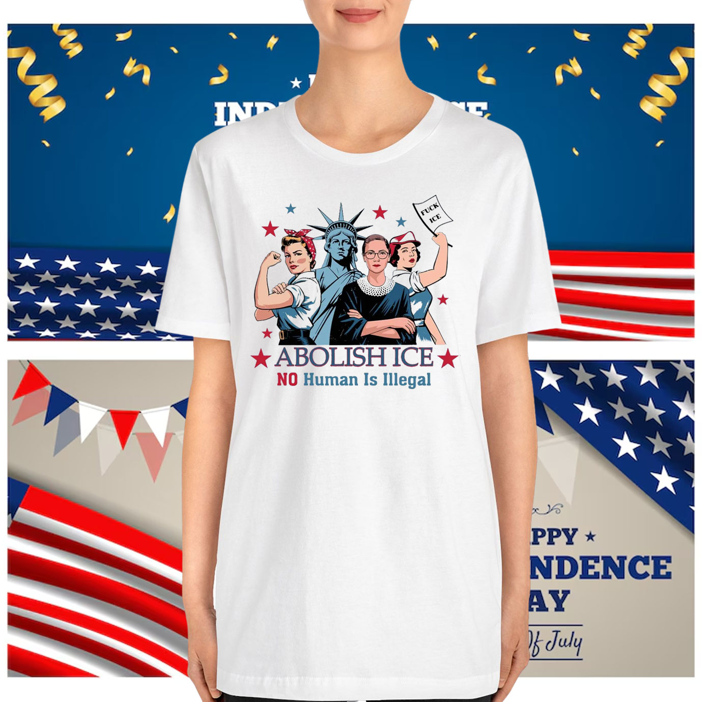 Abolish ICENo Human Is Illegal Fuck ICE T-Shirt