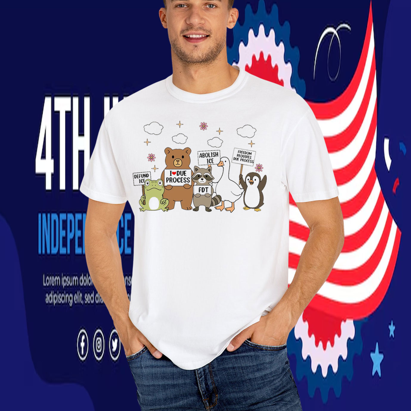 Abolish Ice Defund ICE I Love Due Process FDT Freedom Requires Due Process T-Shirt