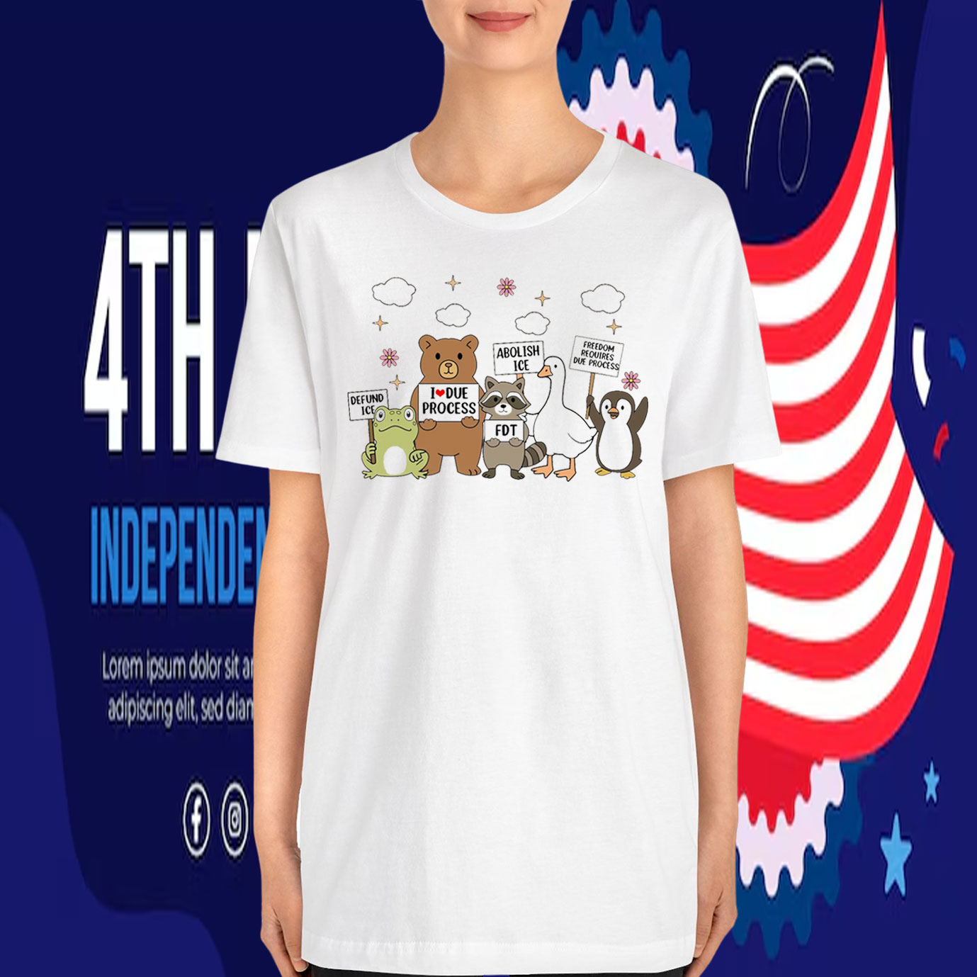 Abolish Ice Defund ICE I Love Due Process FDT Freedom Requires Due Process T-Shirt