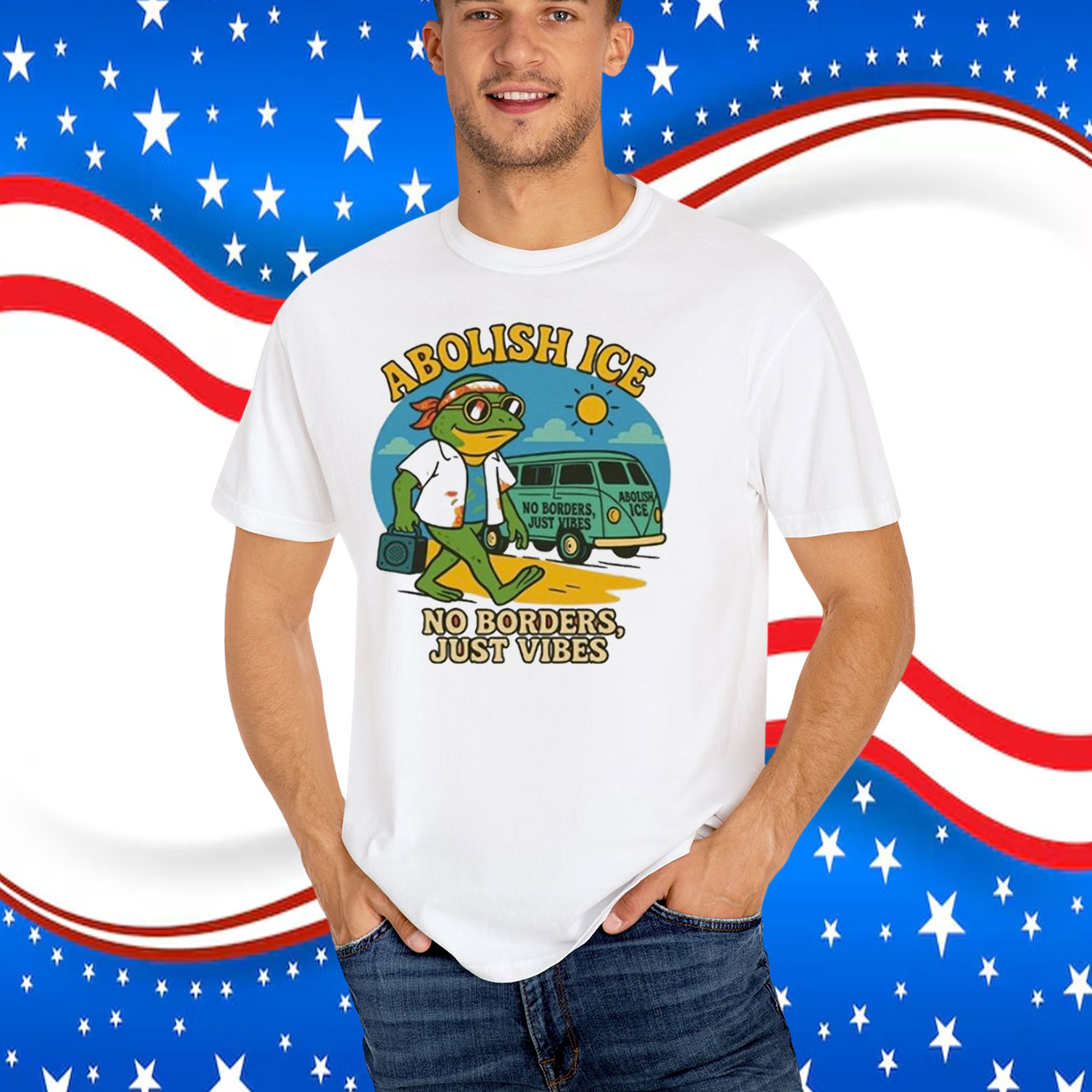 Abolish Ice No Borders, Just Vibes T-Shirt