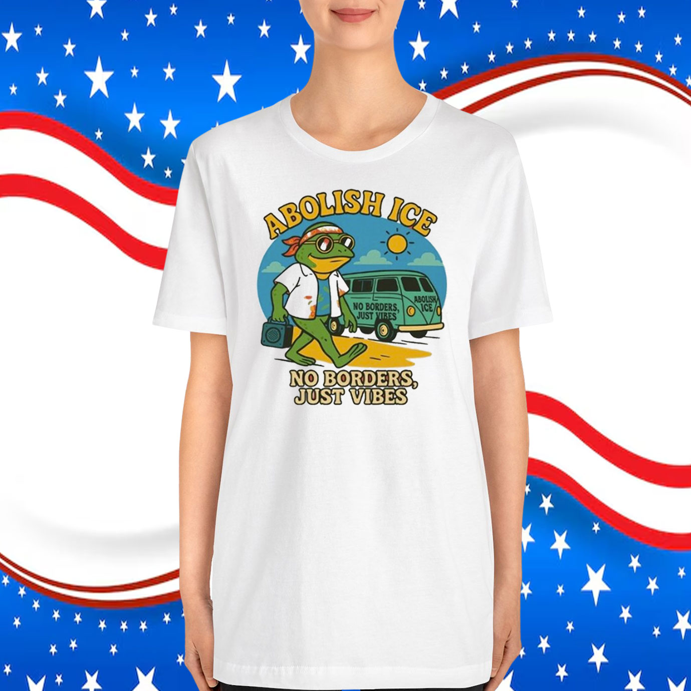 Abolish Ice No Borders, Just Vibes T-Shirt