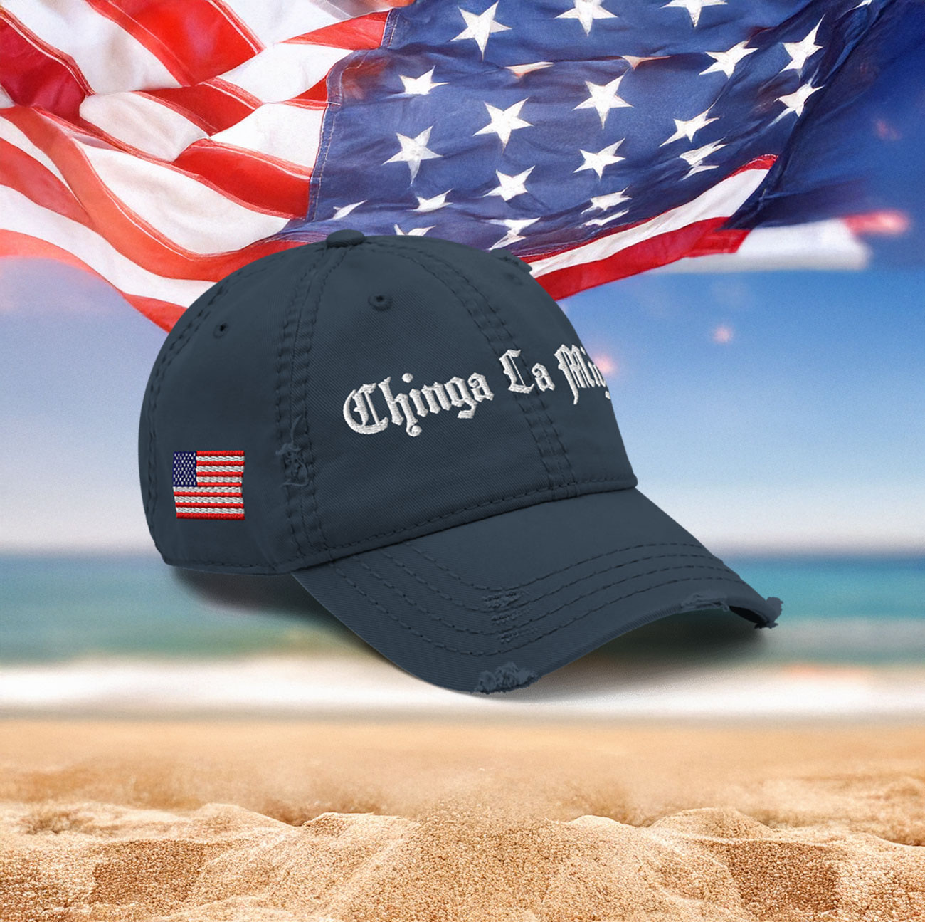 Chinga La Migra Fuck Ice Distressed Hat