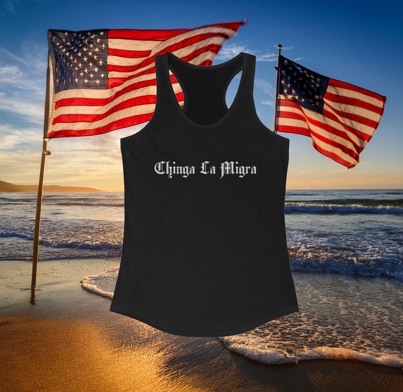 Chinga La Migra Racerback Tank