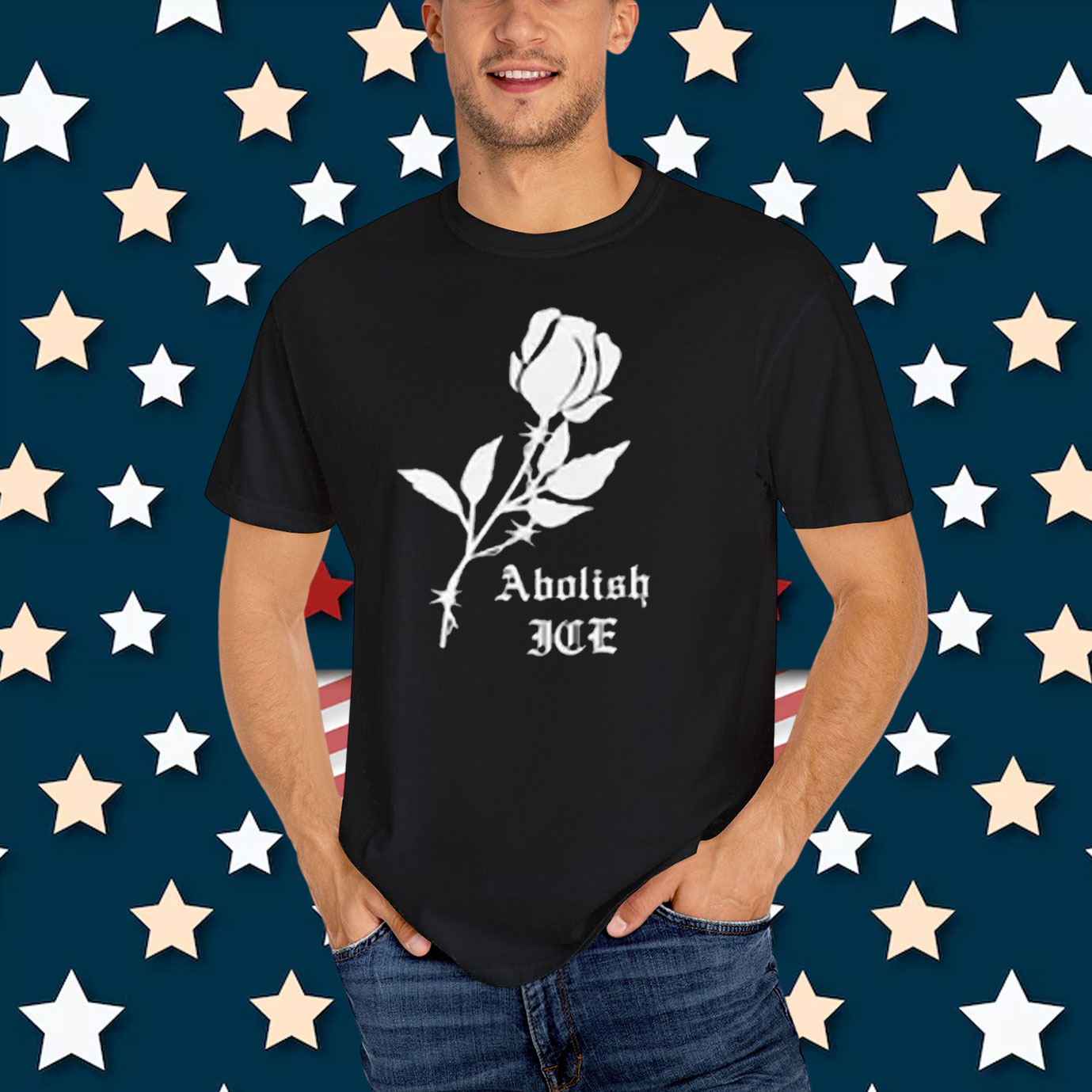 Floral Abolish ICE T-Shirt