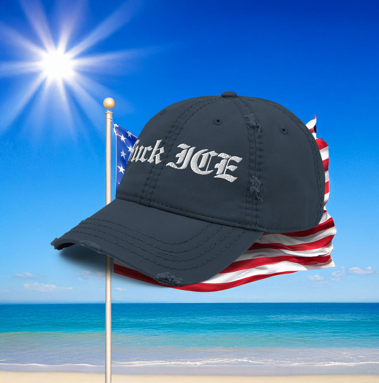 Fuck ICE Distressed Hat