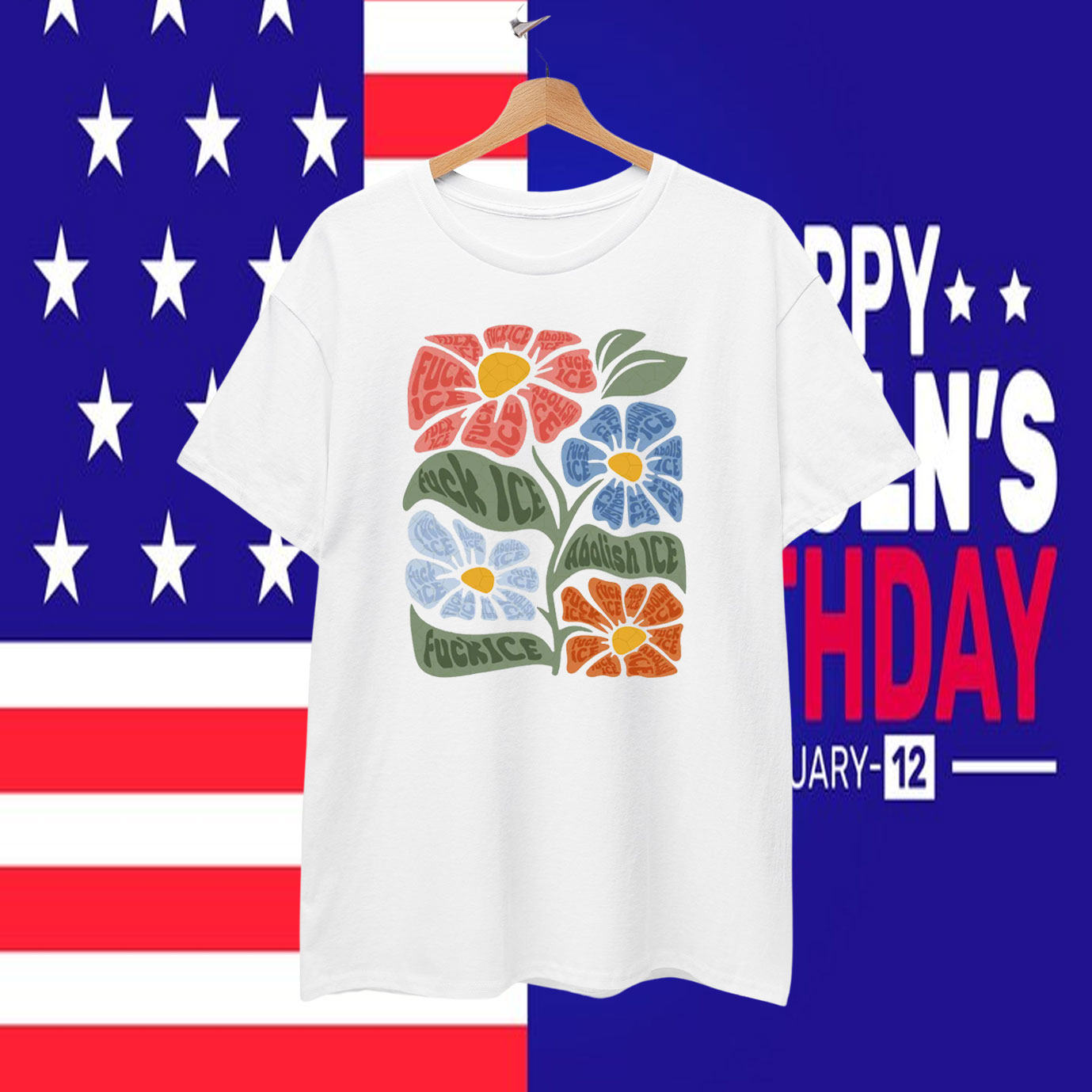 Fuck ICE Flower T-Shirt