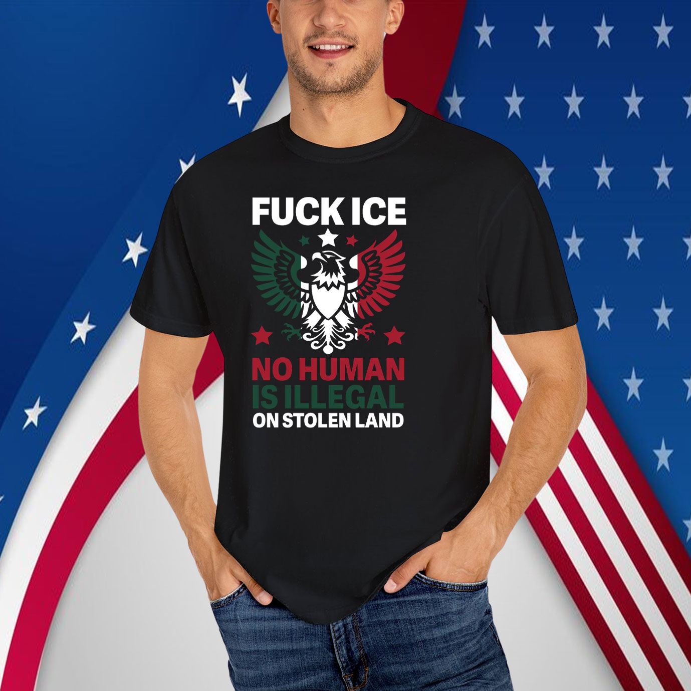 Fuck ICE No Human Is Illegal On Stolen Land T-Shirts