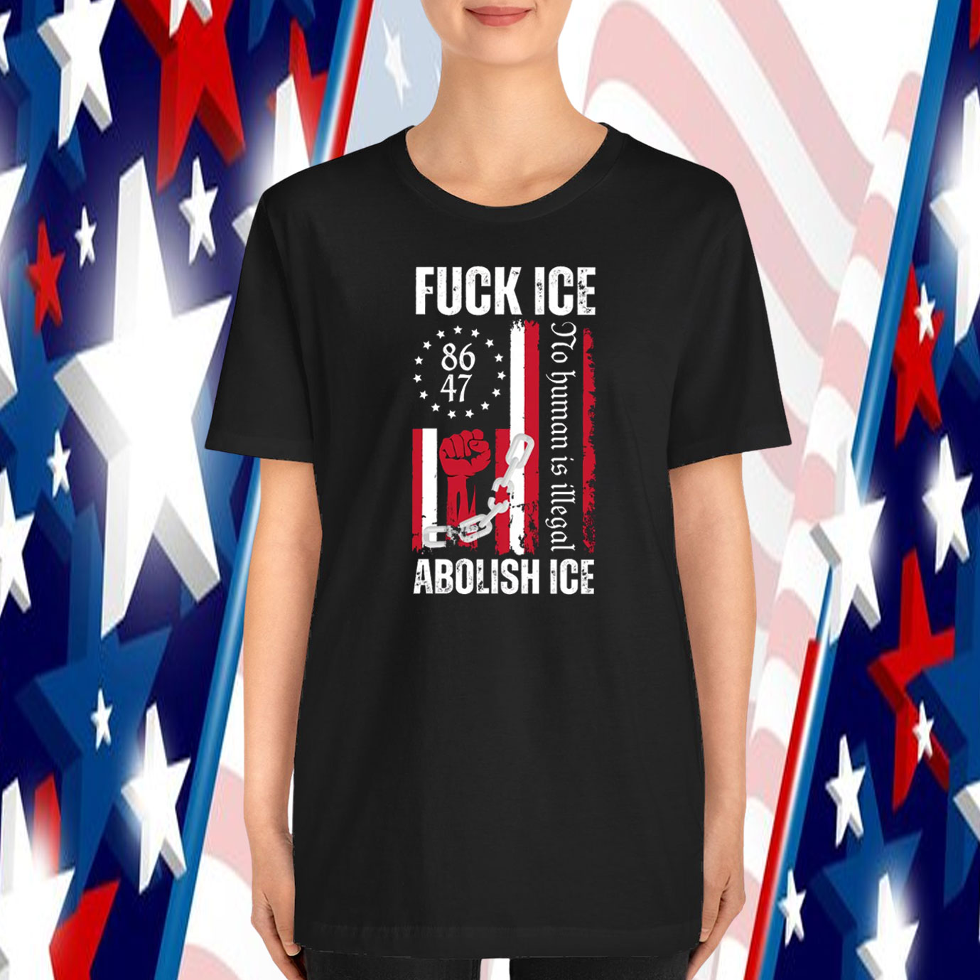 Fuck ICe Abolish ICE No Human Is Illegal T-Shirt