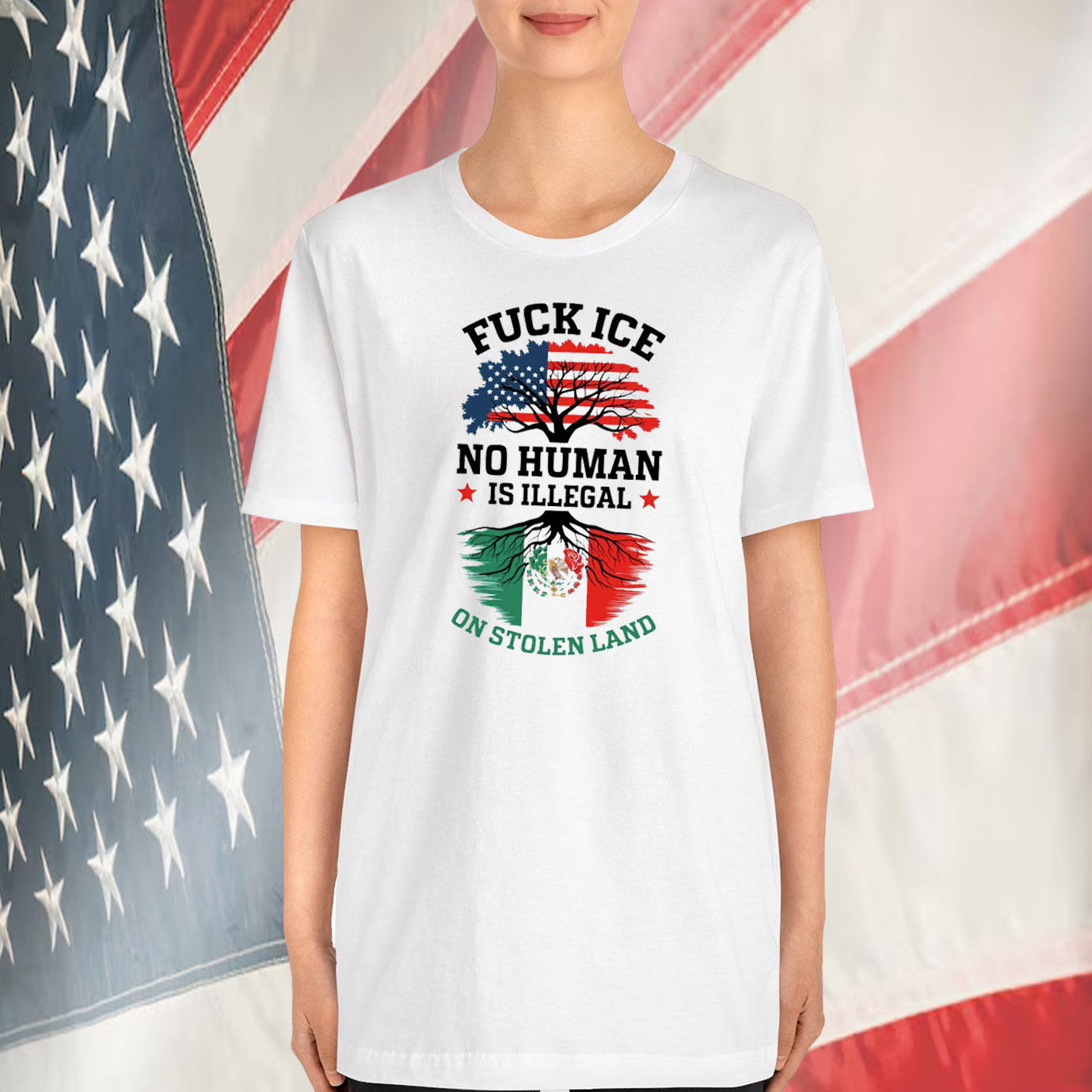Fuck Ice No Human Is Illegal On Stolen Land Tee Shirt