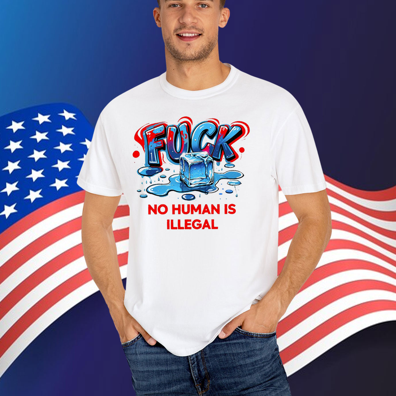 Fuck Ice No Human Is Illegal Unisex T-Shirt
