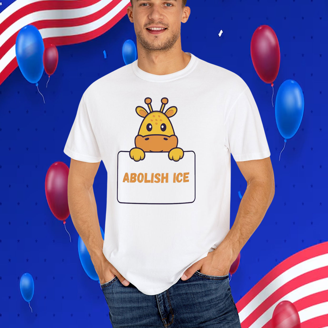 Giraffe Abolish Ice T-Shirt