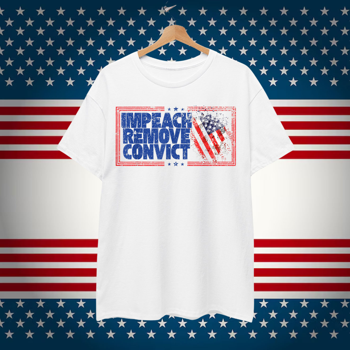 IMPEACH REMOVE CONVICT NO KINGS IN AMERICA VINTAGE Shirt
