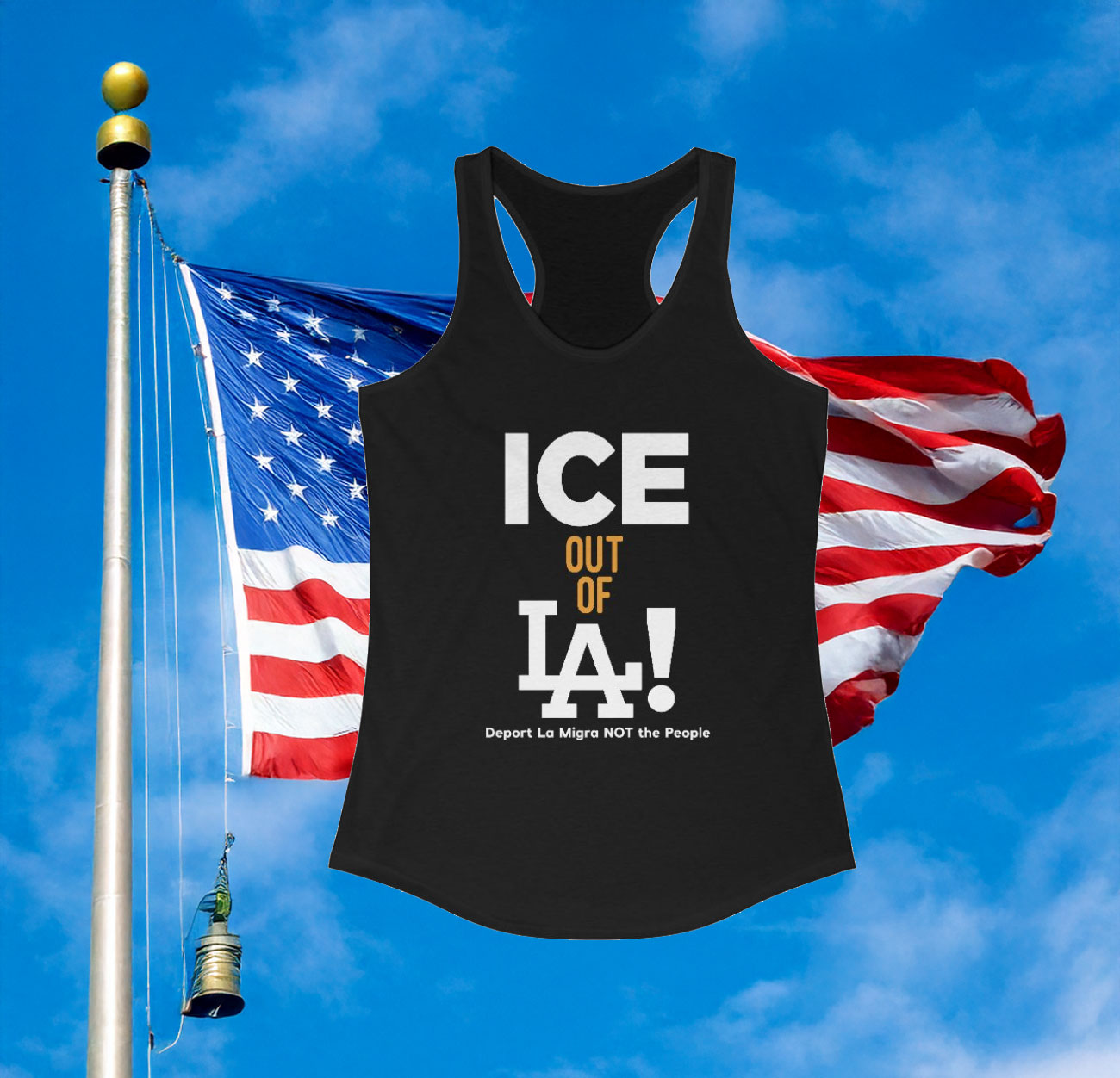 Ice Out Of La Deport La Migra Not The People Racerback Tank