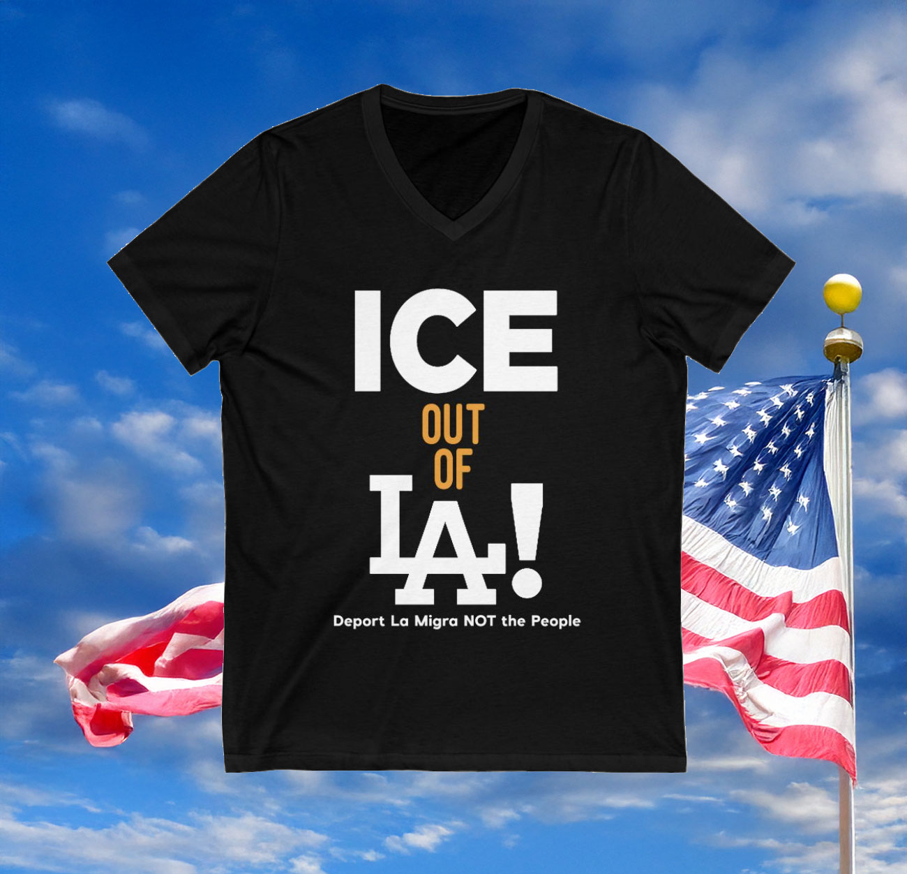 Ice Out Of La Deport La Migra Not The People V-neck Shirt