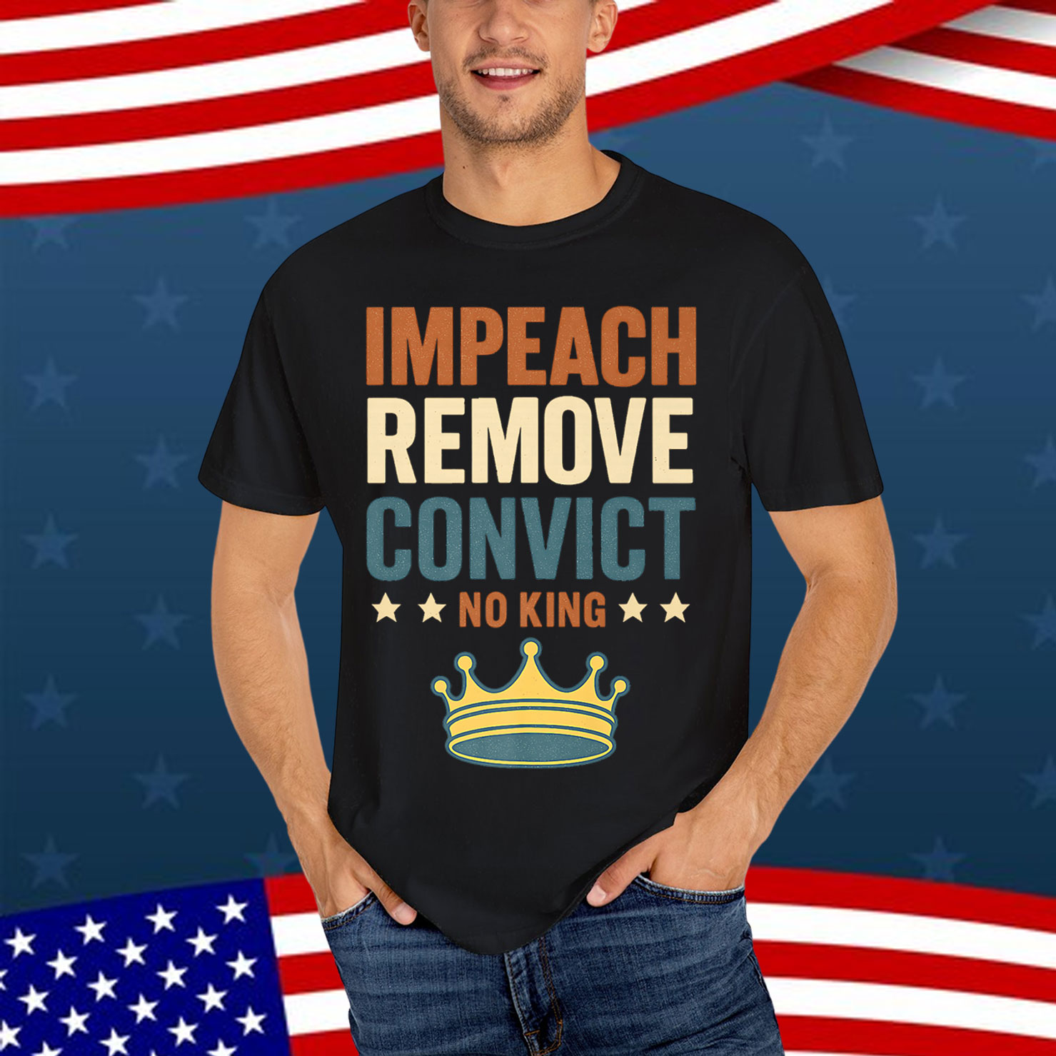 Impeach Remove Convict No Kings Since 1776 Vintage Shirt