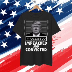Impeached And Convicted Felon 45 Funny Anti Trump Mugshot Shirt