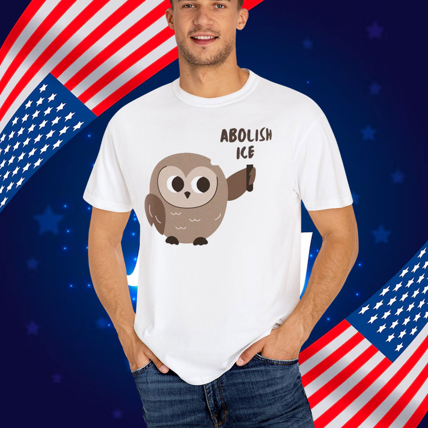 Owl Abolish ICE T-Shirt