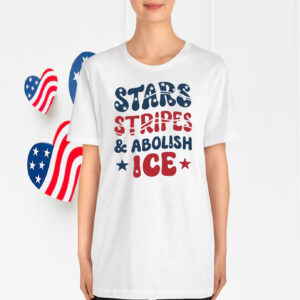 Stars Stripes and Abolish ICE T-Shirt