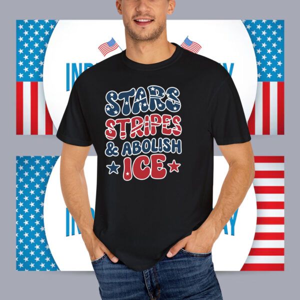 Stars Stripes and Abolish ICE Shirt