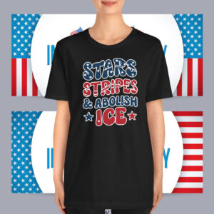 Stars Stripes and Abolish ICE Shirt