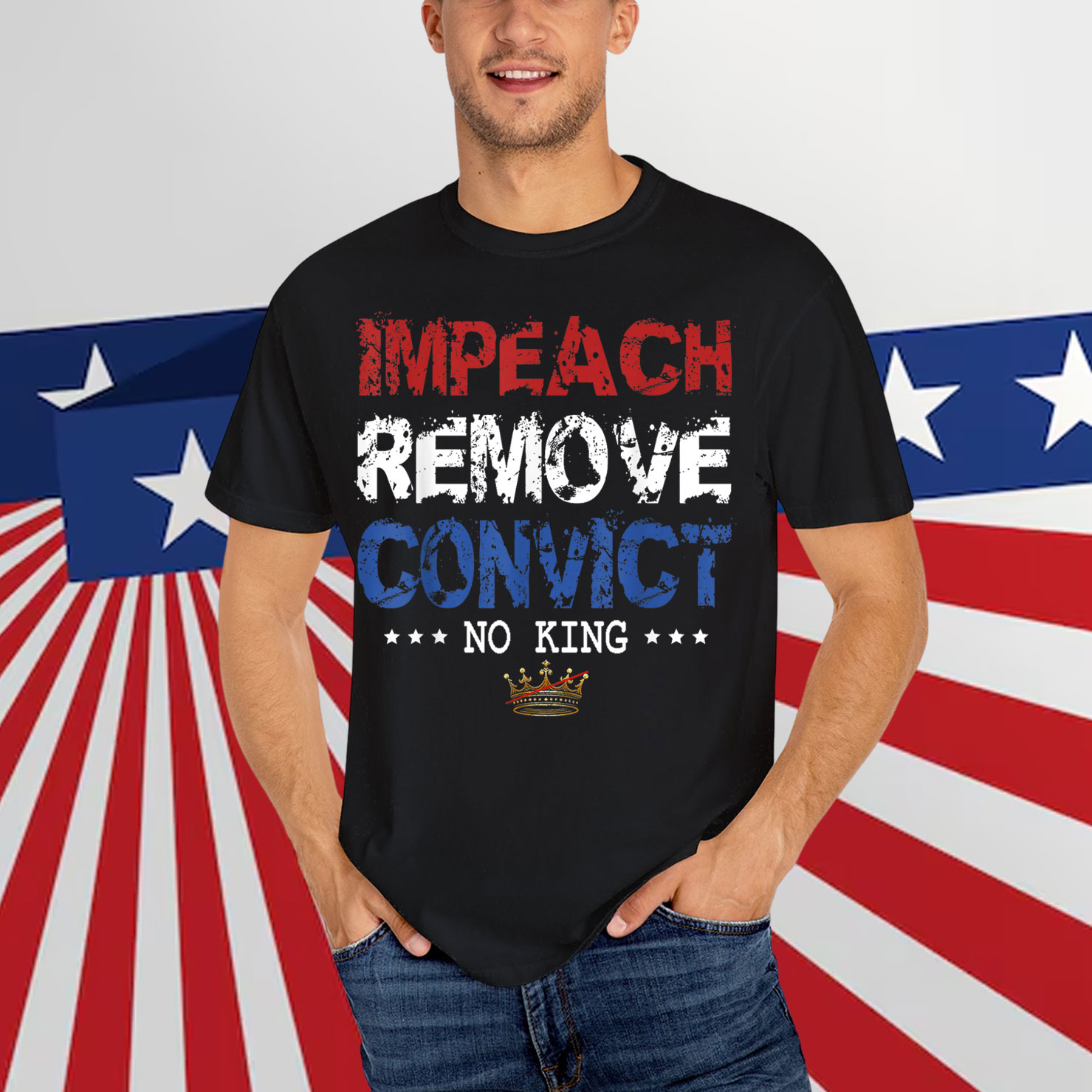 Vintage Impeach Remove Convict No Kings Shirt