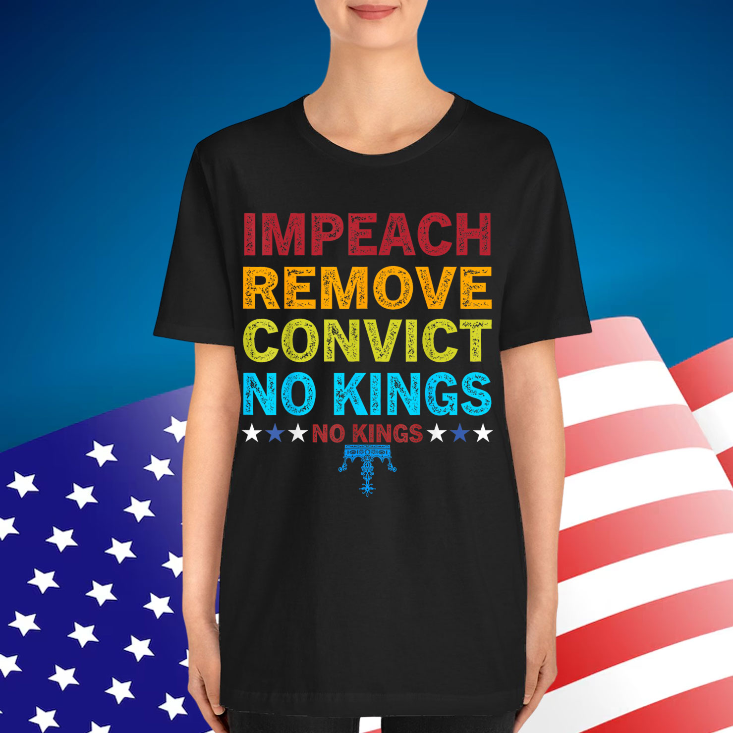 Vintage Impeach Remove Convict No Kings Shirt