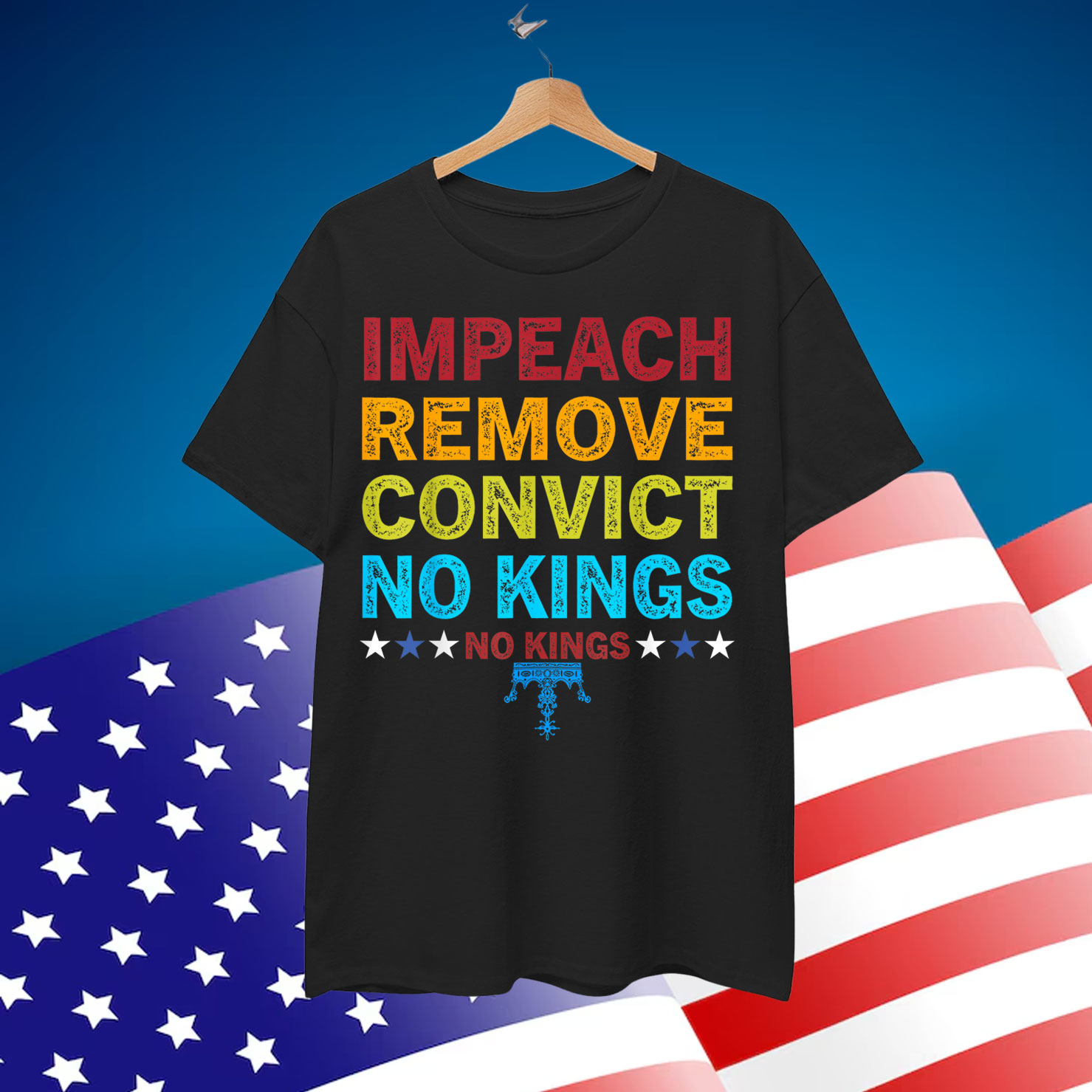 Vintage Impeach Remove Convict No Kings Shirt