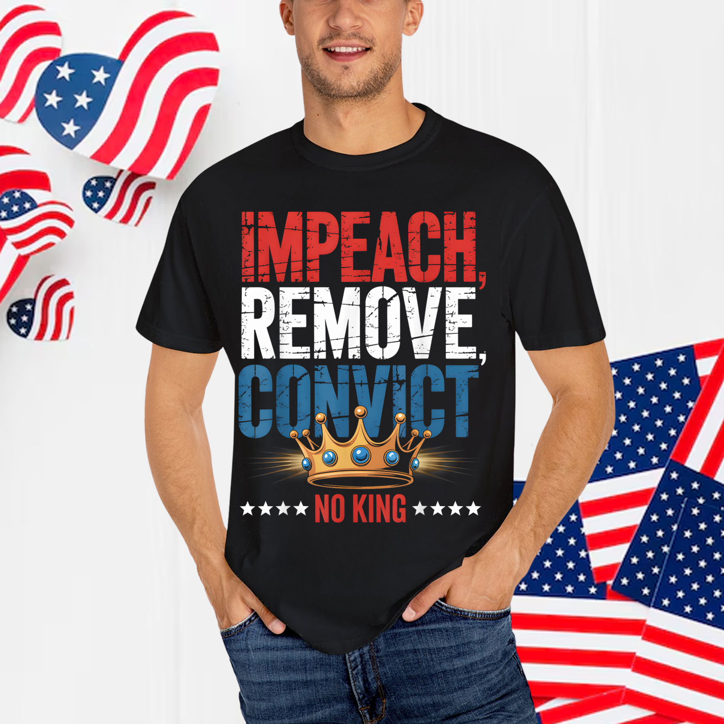 Vintage Impeach Remove Convict No Kings Shirt