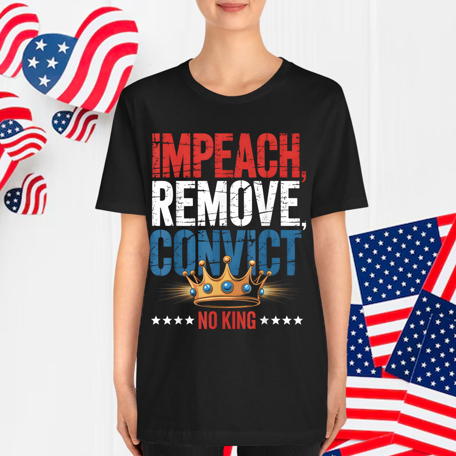 Vintage Impeach Remove Convict No Kings Shirt