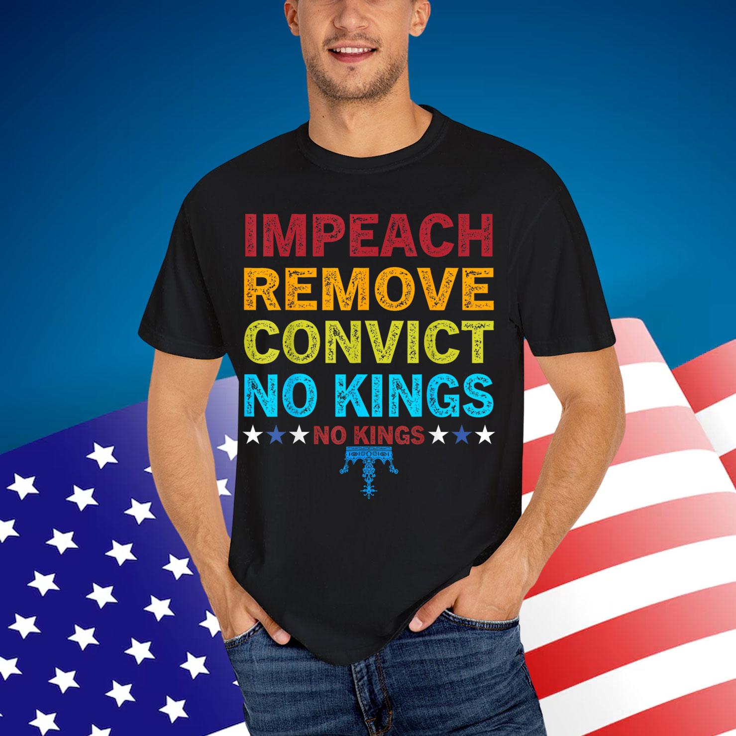 Vintage Impeach Remove Convict No Kings Shirt