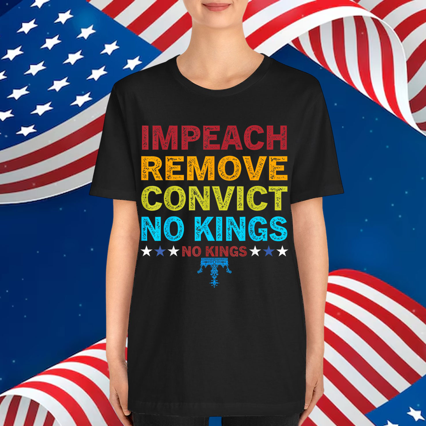 Vintage Impeach Remove Convict No Kings Shirt