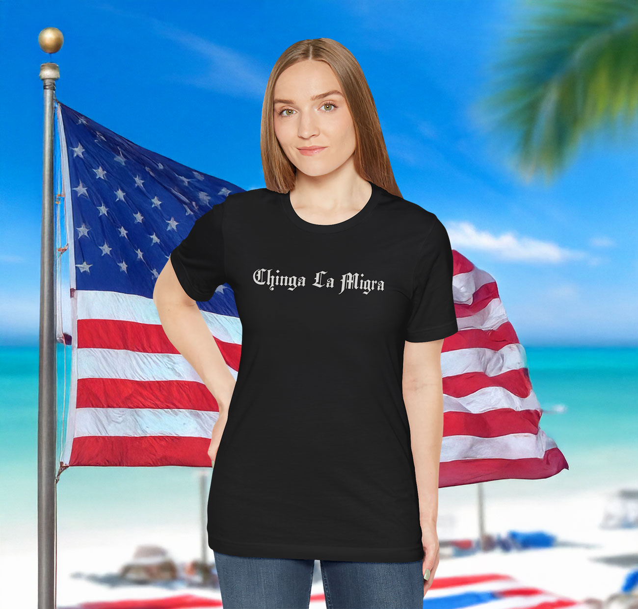 Womens Chinga La Migra T-Shirt