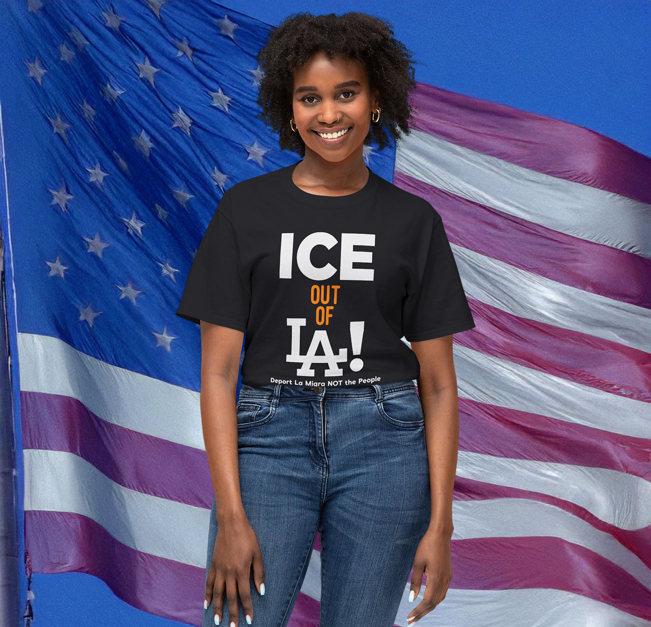 Womens Ice Out Of La Deport La Migra Not The People T-Shirt