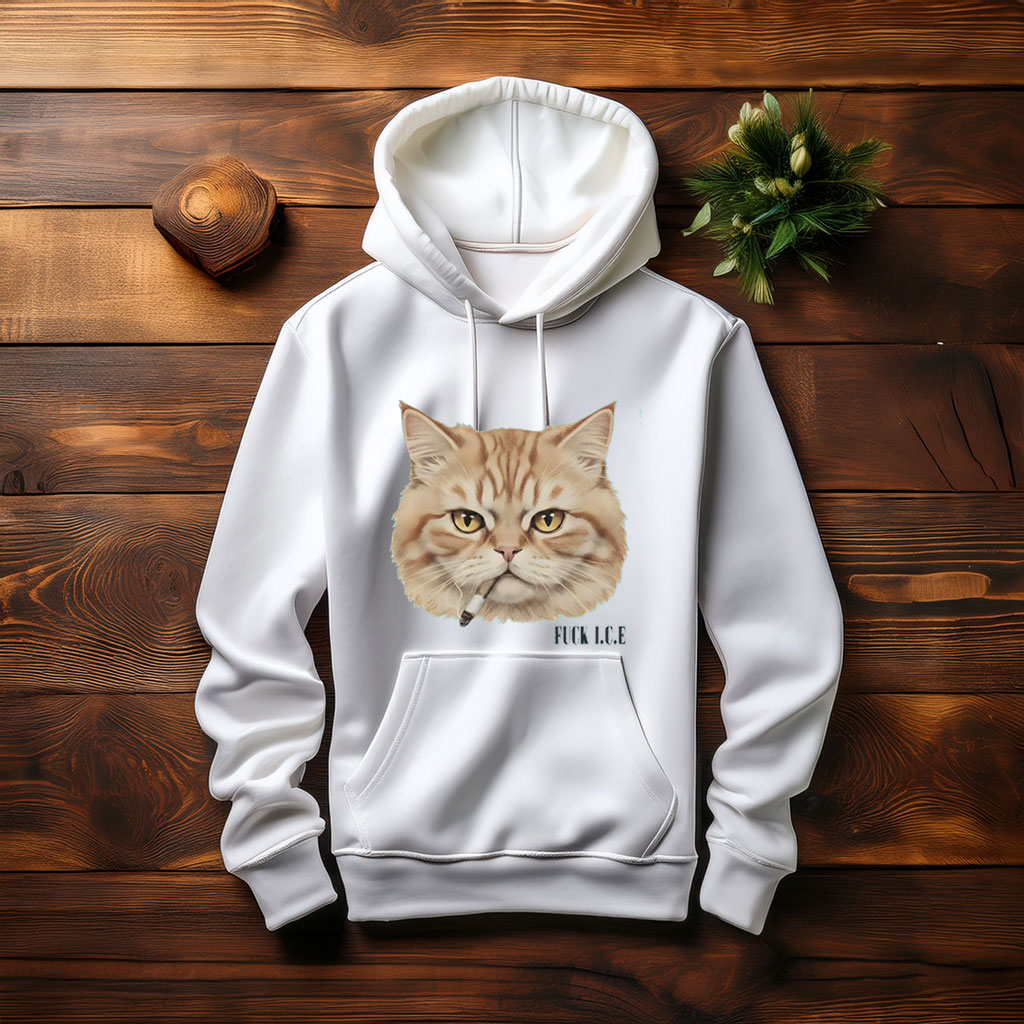 Fuck ICE Cat Hoodie